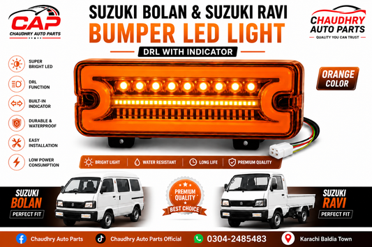 Suzuki Bolan & Suzuki Ravi ORANG  LED Bumper DRL Light with Built-in Indicator | Premium Quality